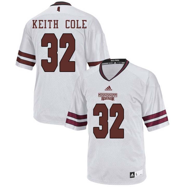 Men #32 Brian Keith Cole Mississippi State Bulldogs College Football Jerseys Sale-White